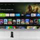 A photo of a TV running the interface from the Nvidia Shield